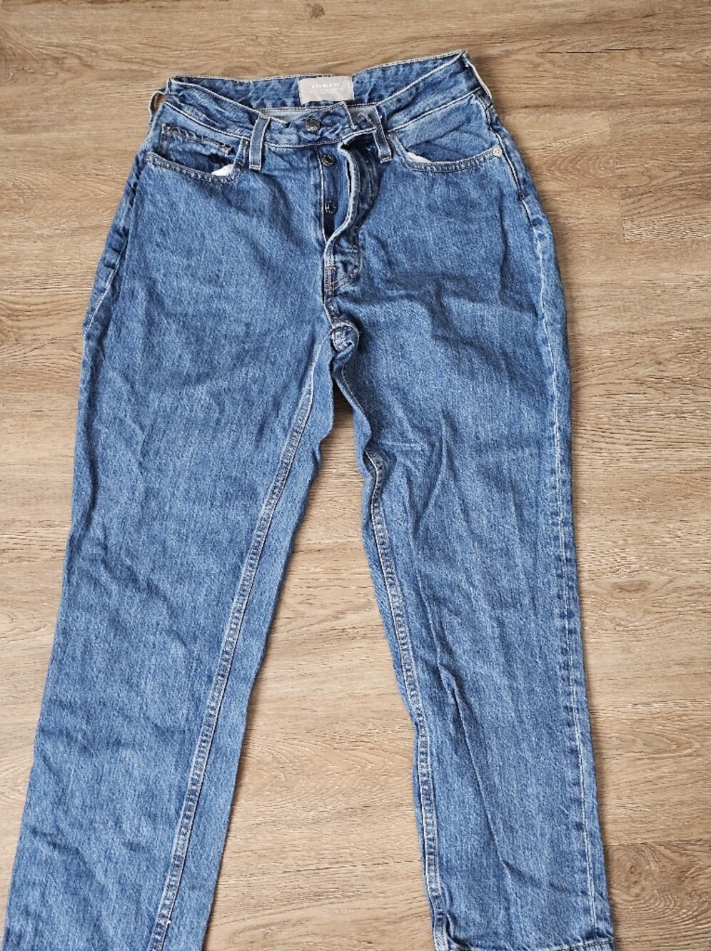 Everlane Medium Blue curvy Straight-Leg Jeans ORGANIC